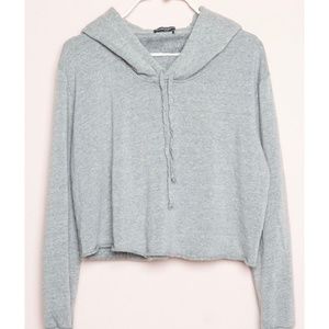 Brandy Melville Piper Grey Cropped Hoodie